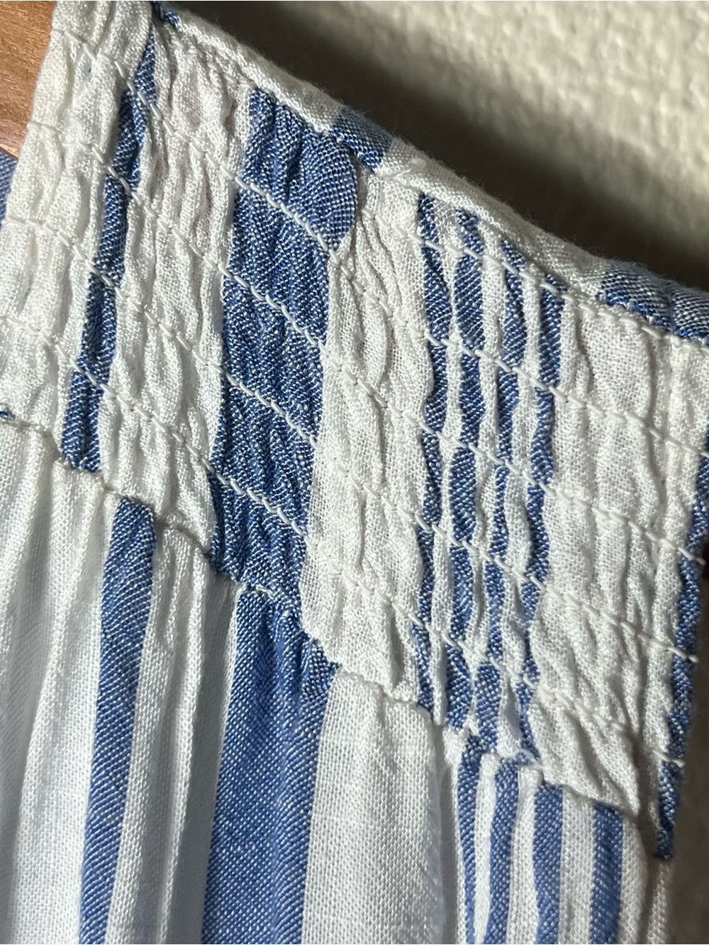 Blue Island Blue & White Striped Deep Vee Small Women’s Tie-Front Maxi Dress - Picture 4 of 7